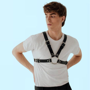 Multi-Use-X-Chest-Leather gay Harness