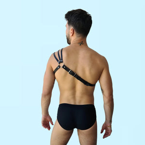 ADONIS - Triple Binding Leather Strap Men's Harness