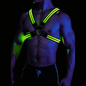 green glow fluoerescent LED fashion mens harness