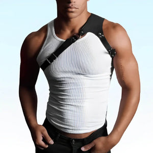 RYAN - One Shoulder Thin Leather Strap Fashion Harness