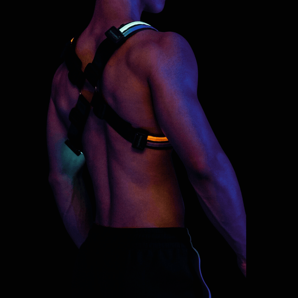 rainbow glow fluoerescent LED fashion mens harness