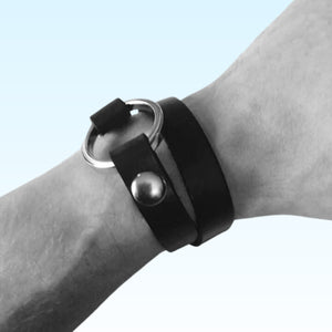 EVAN - Men's Leather Bracelet with Ring Accents