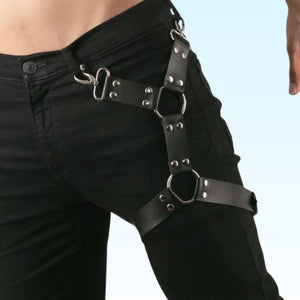 FINN - Leather Thigh Leg Garters Belt Harness