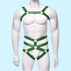Elastic green Harness and Underwear Set