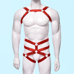 Elastic red Harness and Underwear Set