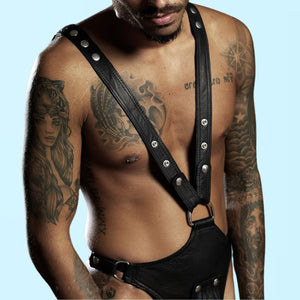Leather Fetish bondage Seduction Strap Harness gay