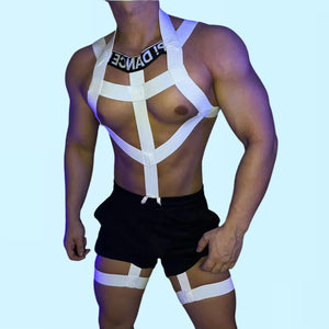 Neon Flux Body & Leg Restraints white  Harness