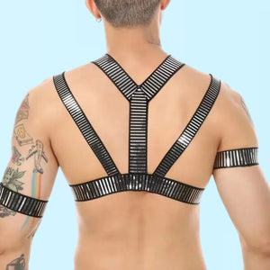 Sparkle Sequin gay Harness silver back