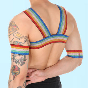 Glittering-Rainbow-Fashion-gay mens-Harness