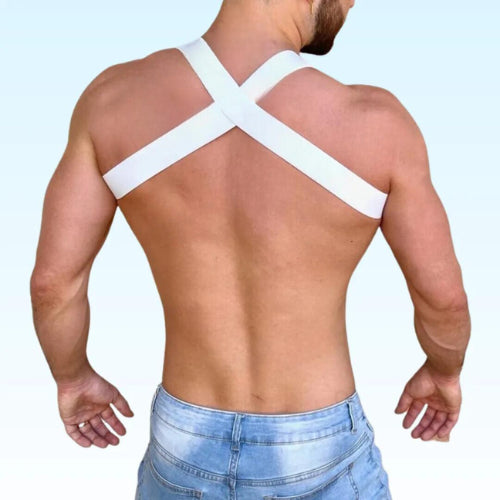 Triple-Golden-Chain-gay-white-Harness-back