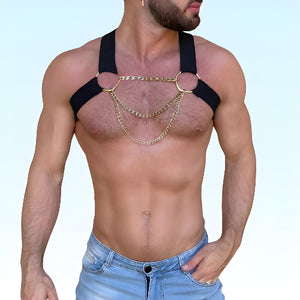 Triple-Golden-Chain-gay-black-Harness