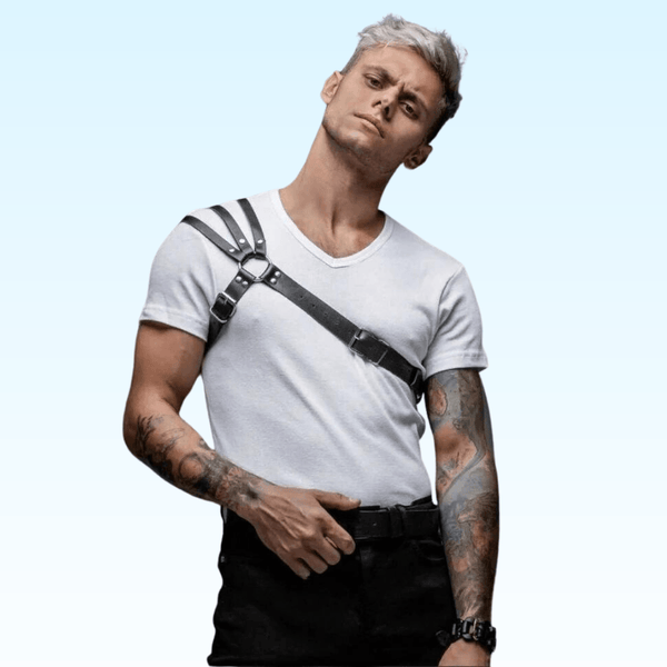 ADONIS - Triple Binding Leather Strap Fashion Harness