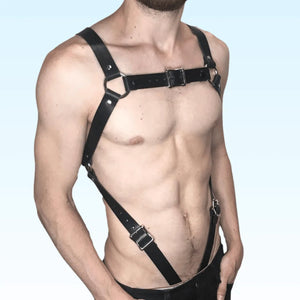 KARL - Double Strap Leather Body Gay Harness