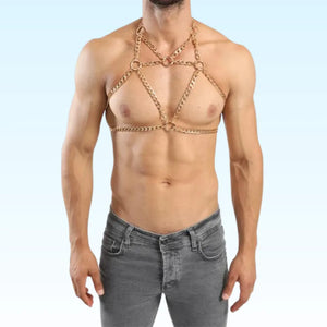 HYPERION - Hexa O-Ring Gold Chain Fashion Harness
