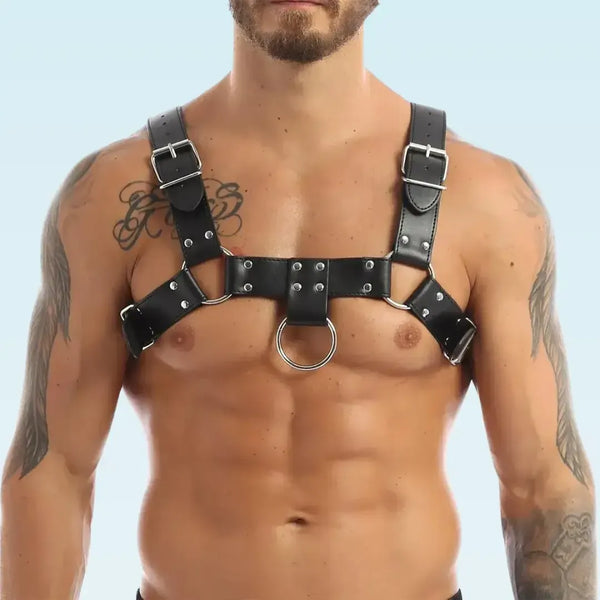 PAPI - Adjustable Leather Chest mens Harness