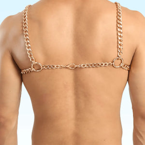 AURUS - Gold Middle Ring Body Chain Fashion Harness