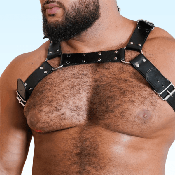 TOM - Leather Chest Fashion gay mens Harness Fetish - Kinky Party