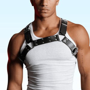 TOM - Leather Chest gay mens Harness Fetish - Kinky Party