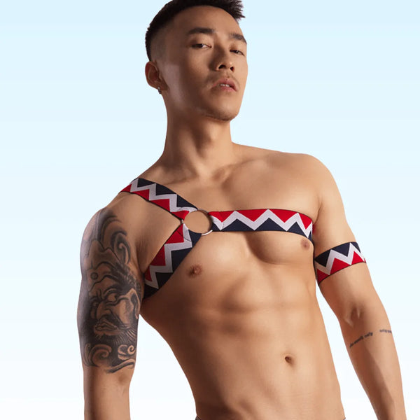 ANGELO - Tribal Elastic Fashion gay mens Harness
